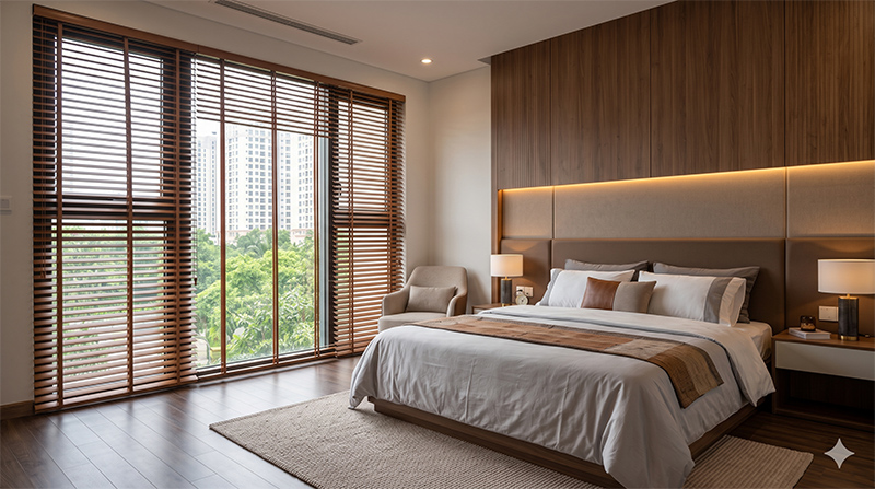 Rèm gỗ đẹp cho chung cư Ciputra