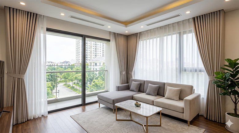 Rèm vải 2 lớp chung cư Ciputra